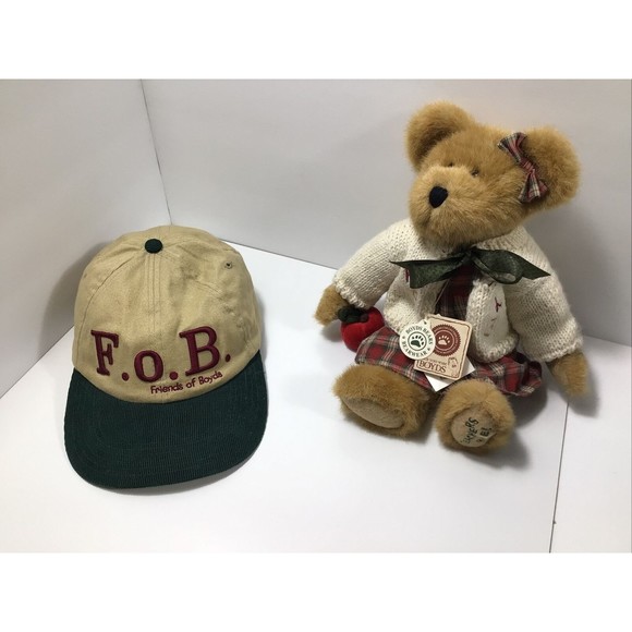 Vintage Bundle Of (1)Friends Boyds Bears Cap Hat Green Tan+(1)Bearwear Teacher - Picture 1 of 11